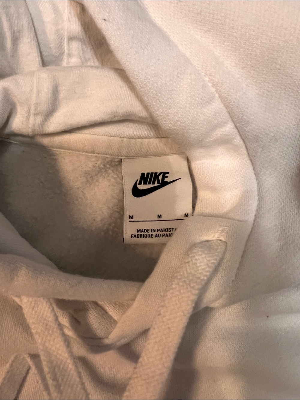 Nike White Hoodie with Black Swoosh, M - Picture 5 of 5